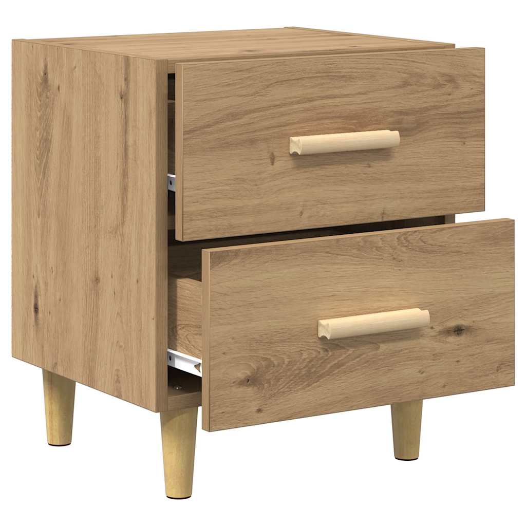 Sengeskap 2 pcs Artisan Eik 40 x 35 x 47.5cm Konstruert tre