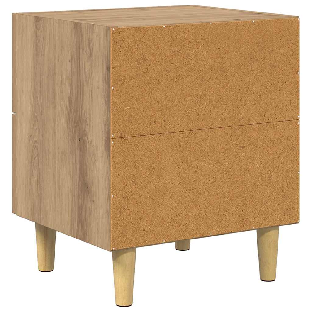 Sengeskap 2 pcs Artisan Eik 40 x 35 x 47.5cm Konstruert tre