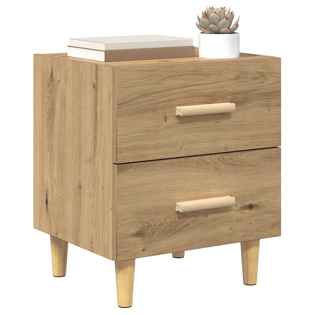 Sengeskap 2 pcs Artisan Eik 40 x 35 x 47.5cm Konstruert tre