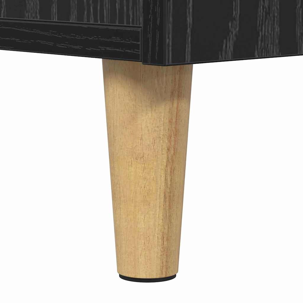 Sengeskap 2 pcs Svart Eik 40 x 35 x 47.5cm Konstruert tre