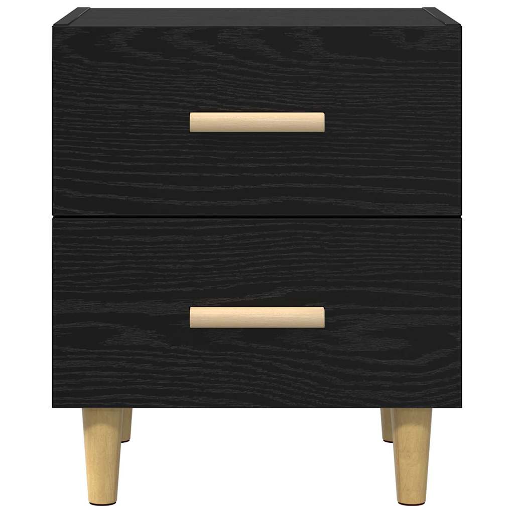 Sengeskap 2 pcs Svart Eik 40 x 35 x 47.5cm Konstruert tre