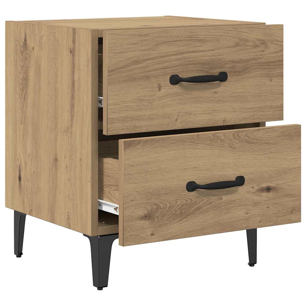 Sengeskap 2 pcs Artisan Eik 40 x 35 x 47,5 cm Konstruert tre