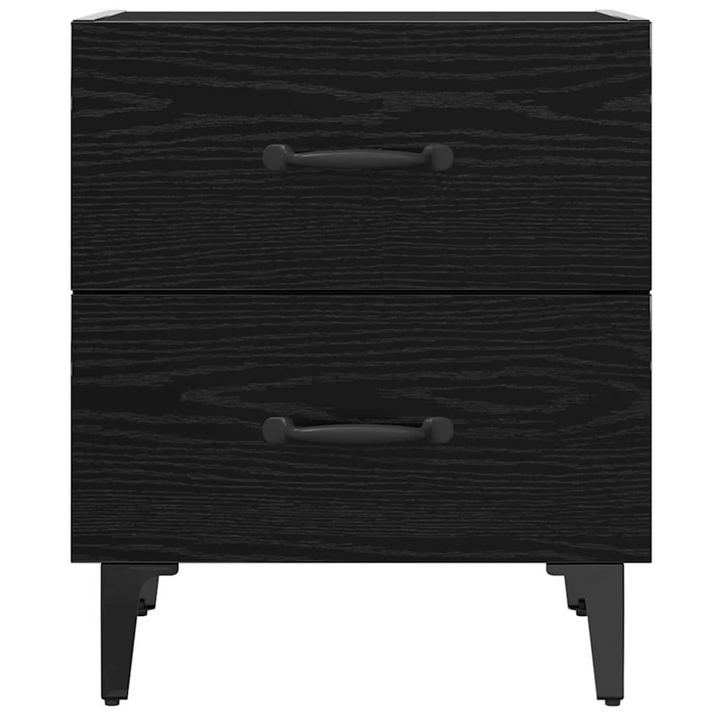 Sengeskap 2 pcs Svart Eik 40 x 35 x 47,5 cm Konstruert tre