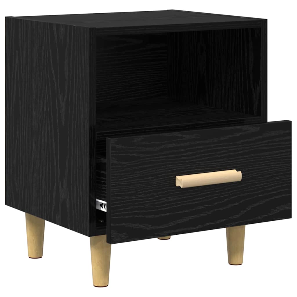 Nattbordskap 2 pcs Svart Eik 40 x 35 x 47 cm Konstruert tre
