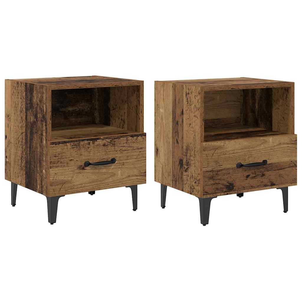 Nattbordskap 2 pcs Gammelt tre 40 x 35 x 47.5 cm Konstruert tre