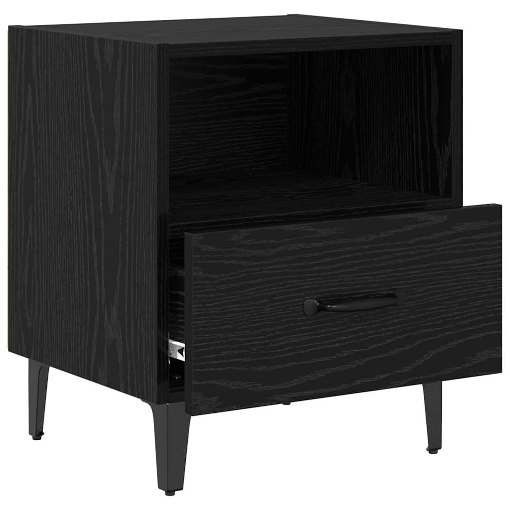 Nattbordskap 2 pcs Svart eik 40 x 35 x 47.5 cm Konstruert tre