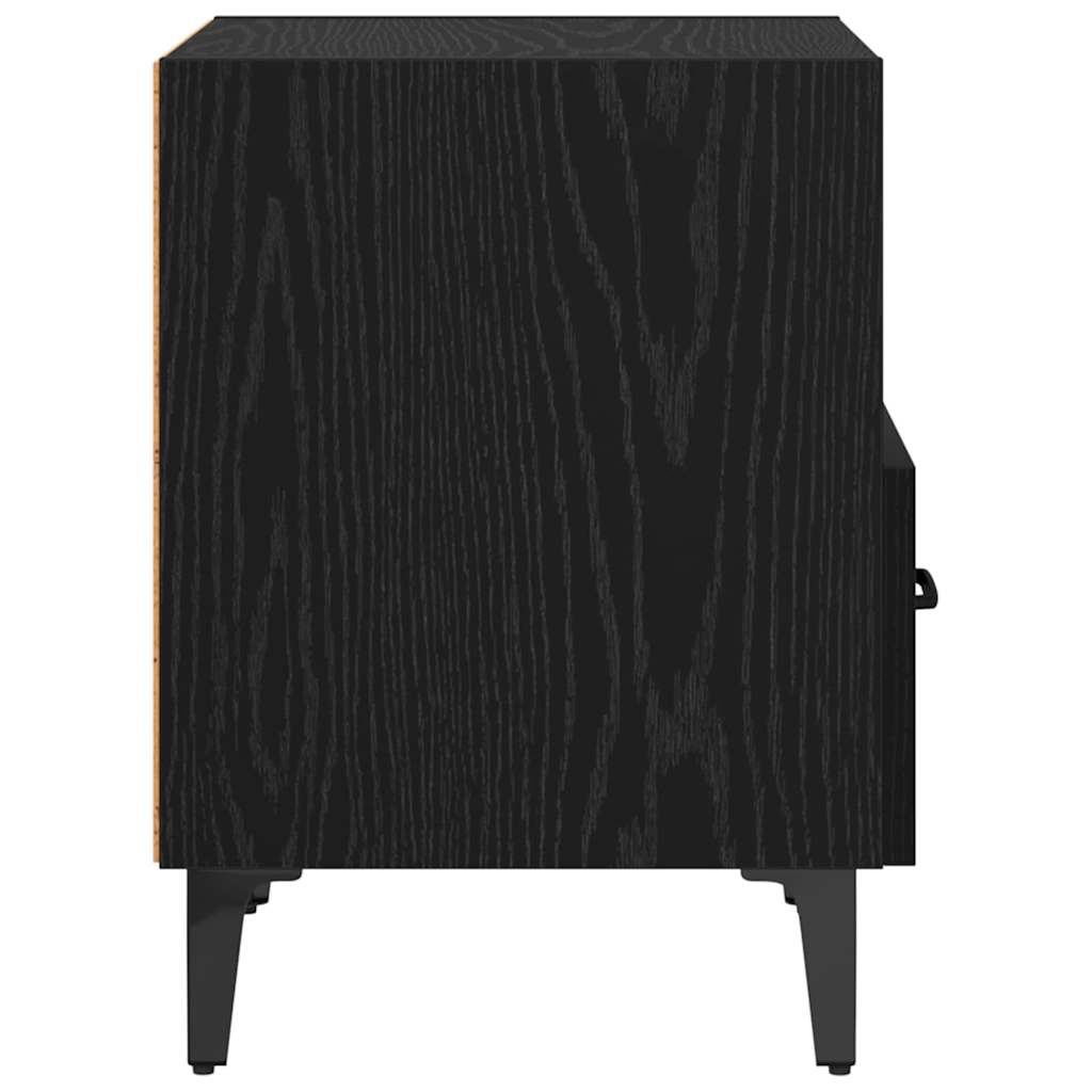 Nattbordskap 2 pcs Svart eik 40 x 35 x 47.5 cm Konstruert tre