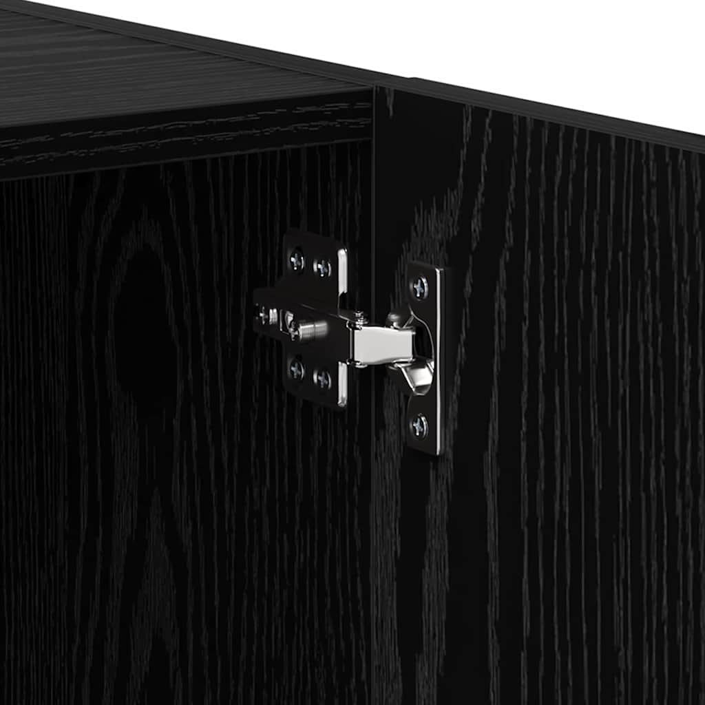 Nattbordskap 2 pcs Svart Eik 40 x 40 x 50 cm Konstruert tre