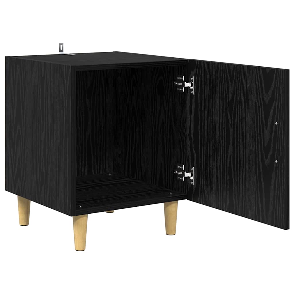 Nattbordskap 2 pcs Svart Eik 40 x 40 x 50 cm Konstruert tre