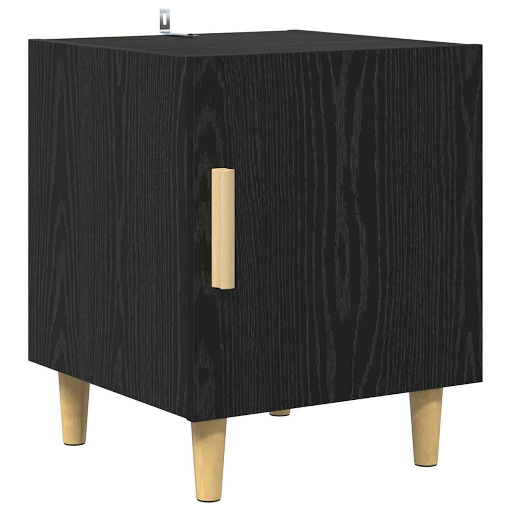 Nattbordskap 2 pcs Svart Eik 40 x 40 x 50 cm Konstruert tre