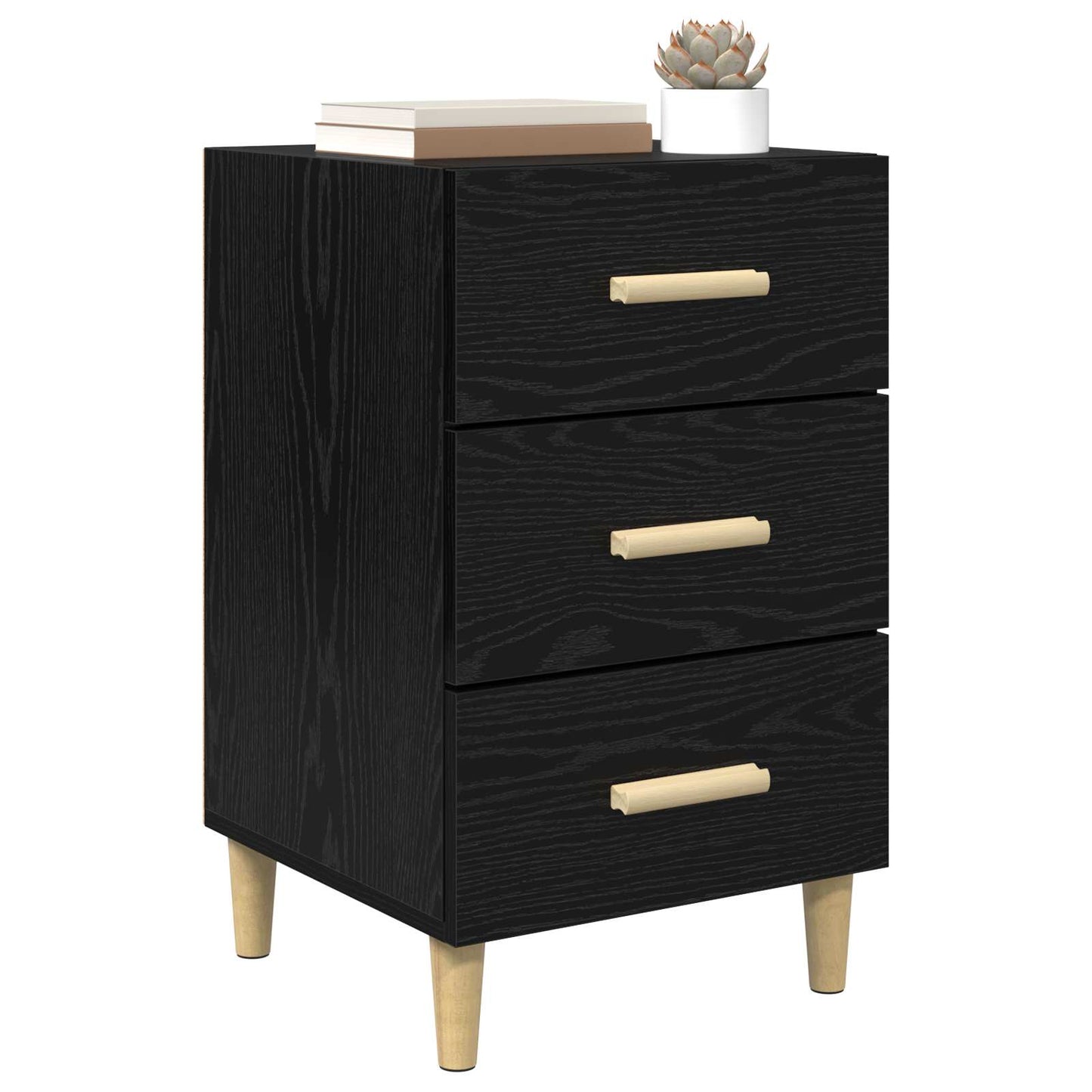 Nattbordskap Svart Eik 40 x 40 x 66 cm Konstruert tre