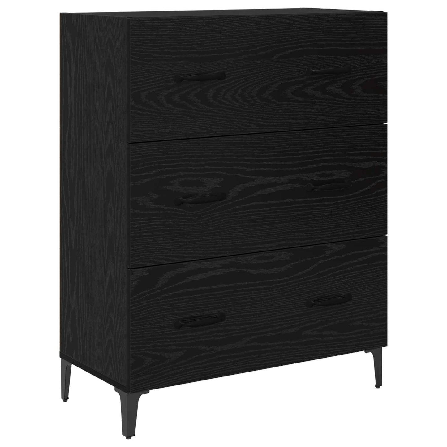 Serviesskap Svart Eik 69,5 x 34 x 90 cm Ingeniørtre og jern