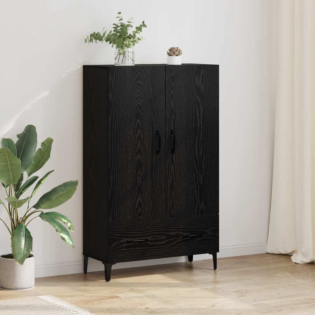 Høyskap Svart Eik 70 x 31 x 115 cm Ingeniørtre og jern