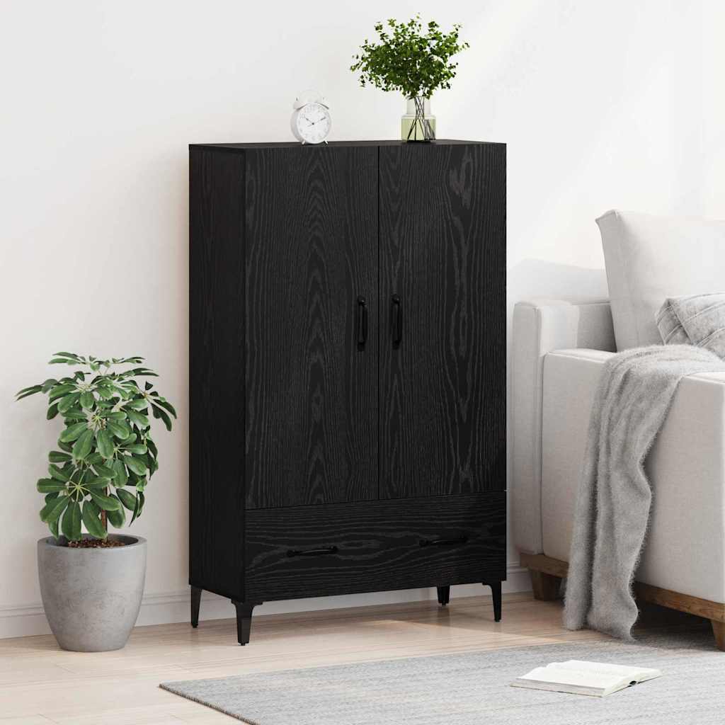 Høyskap Svart Eik 70 x 31 x 115 cm Ingeniørtre og jern