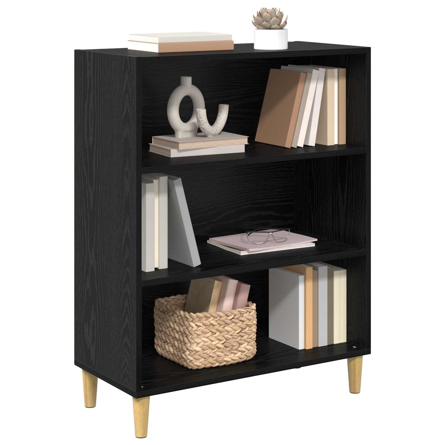Serviesskap Svart Eik 69,5 x 32,5 x 90 cm Konstruert tre