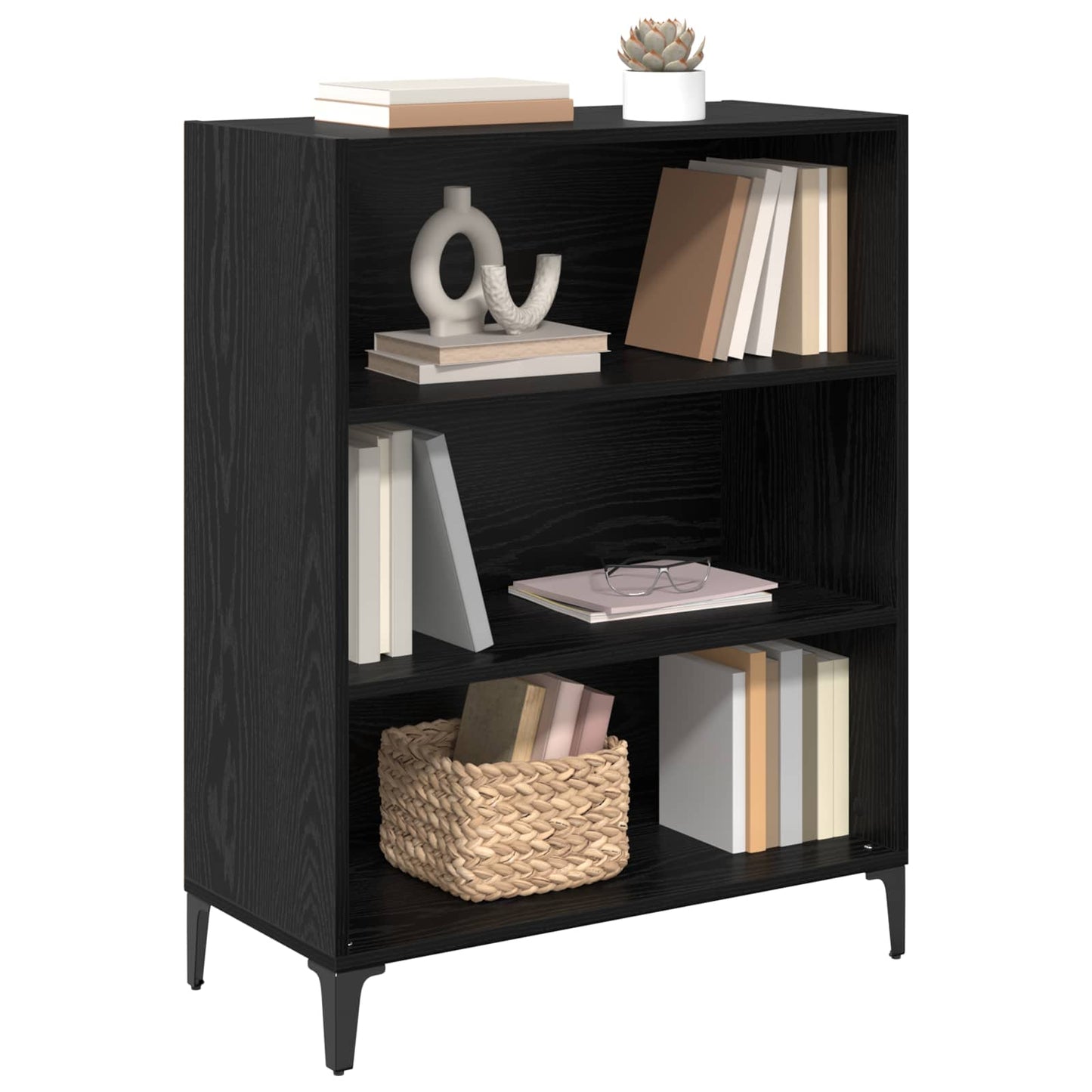 Serviesskap Svart Eik 69,5 x 32,5 x 90 cm Konstruert tre