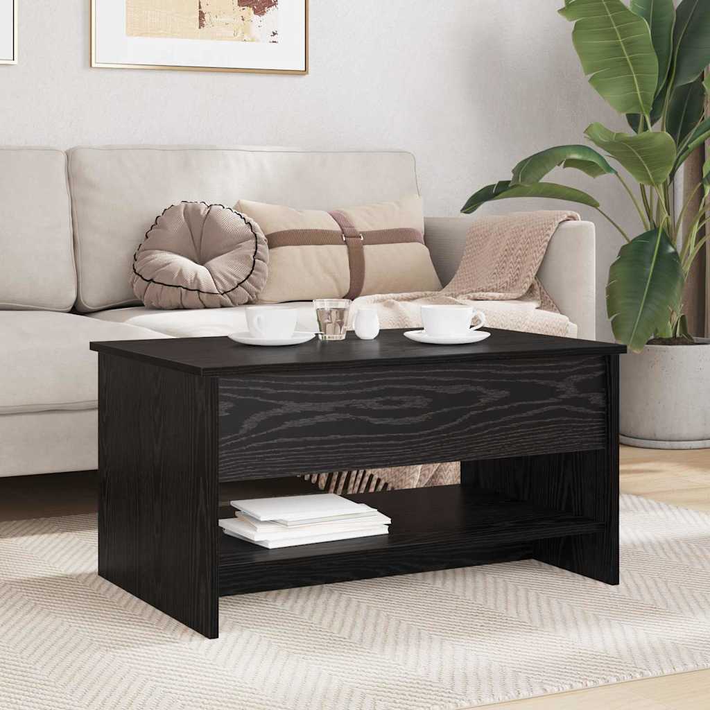 Kaffebord Svart Eik 80 x 50,5 x 41,5 cm Konstruert tre