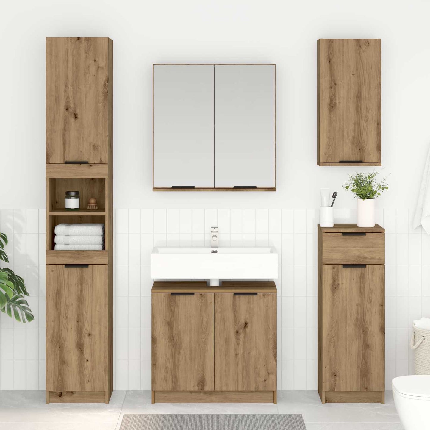 Baderomsskap Artisan Eik 64,5 x 33,5 x 59 cm Konstruert tre