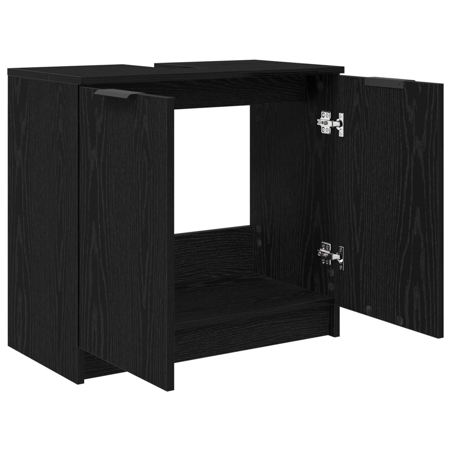 Baderomsskap Svart Eik 64,5 x 33,5 x 59 cm Konstruert tre