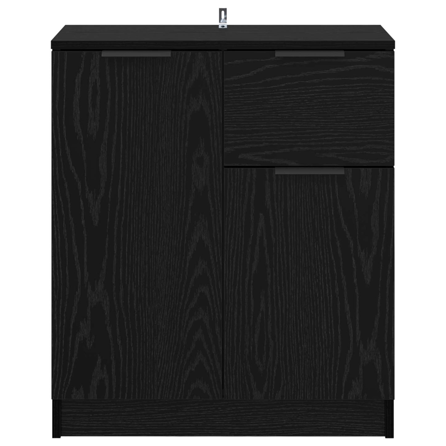 Serviesskap med skuff Svart Eik 60 x 30 x 70 cm Konstruert tre