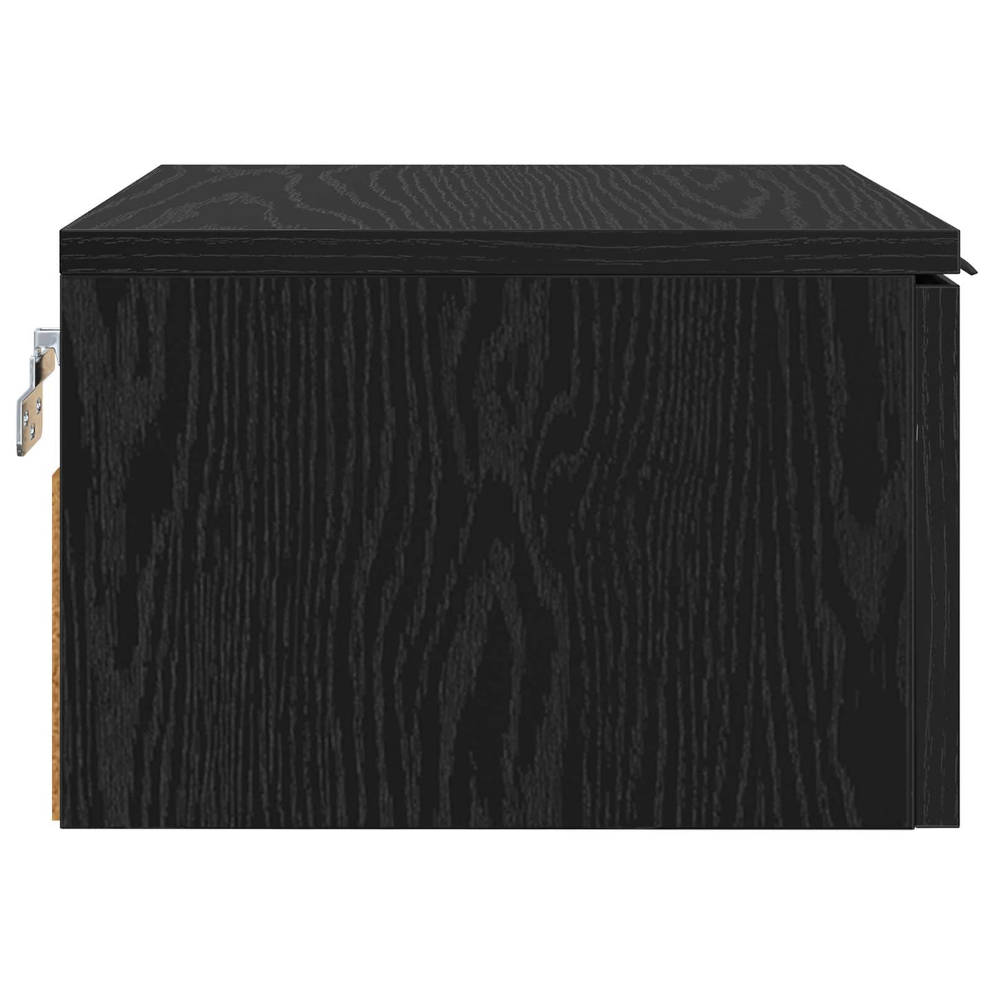 Nattbordskap med skuff Svart Eik 34 x 30 x 20 cm Konstruert tre