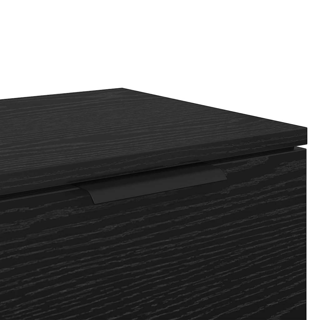 Nattbordskap 2 pcs Svart Eik 34 x 30 x 20 cm Konstruert tre