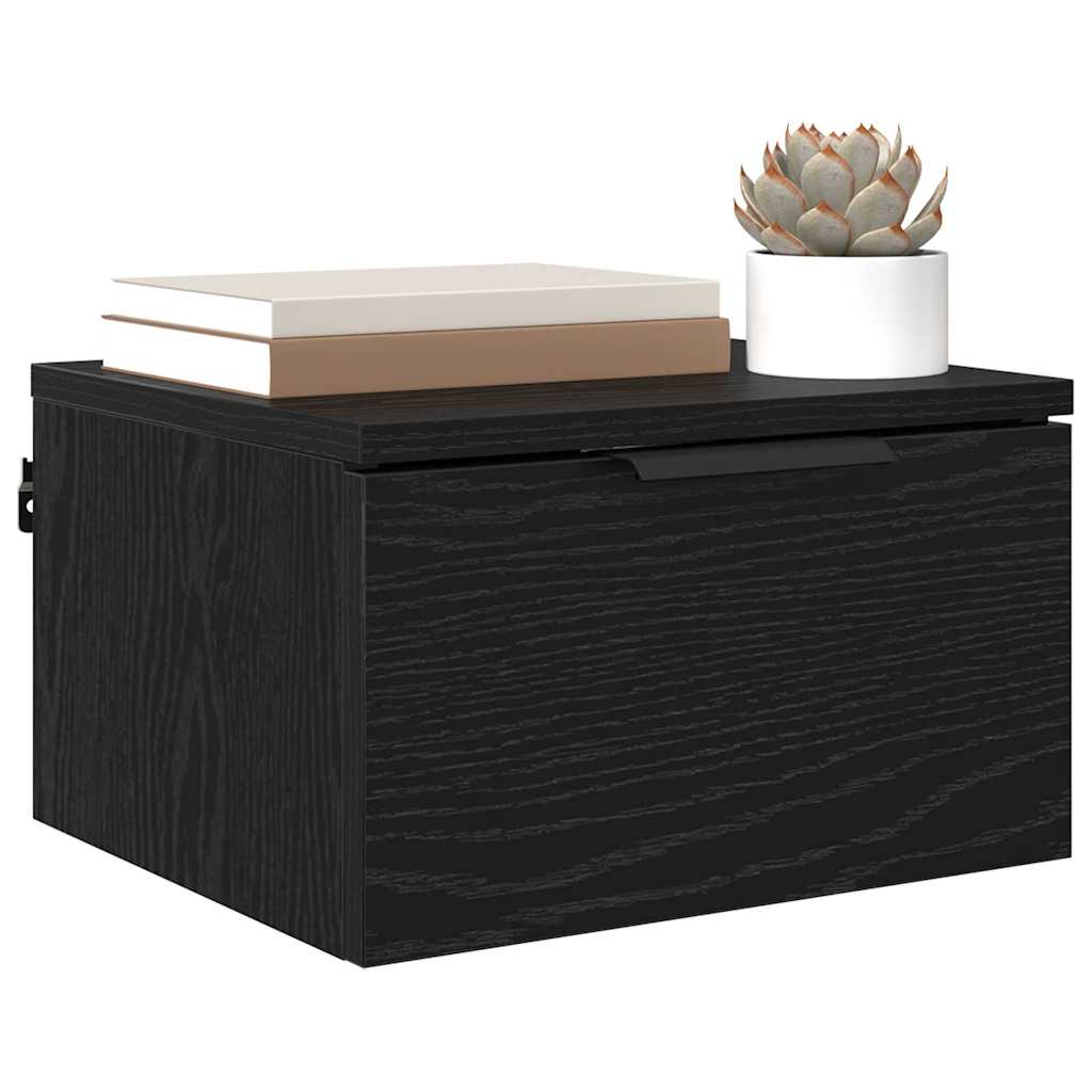 Nattbordskap 2 pcs Svart Eik 34 x 30 x 20 cm Konstruert tre