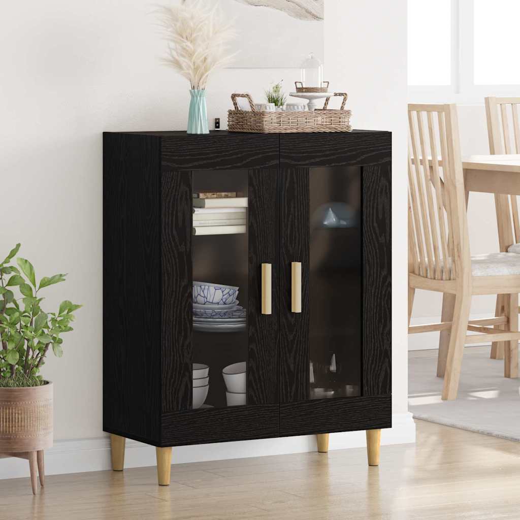 Serviesskap Svart Eik 69,5 x 34 x 90 cm Konstruert tre