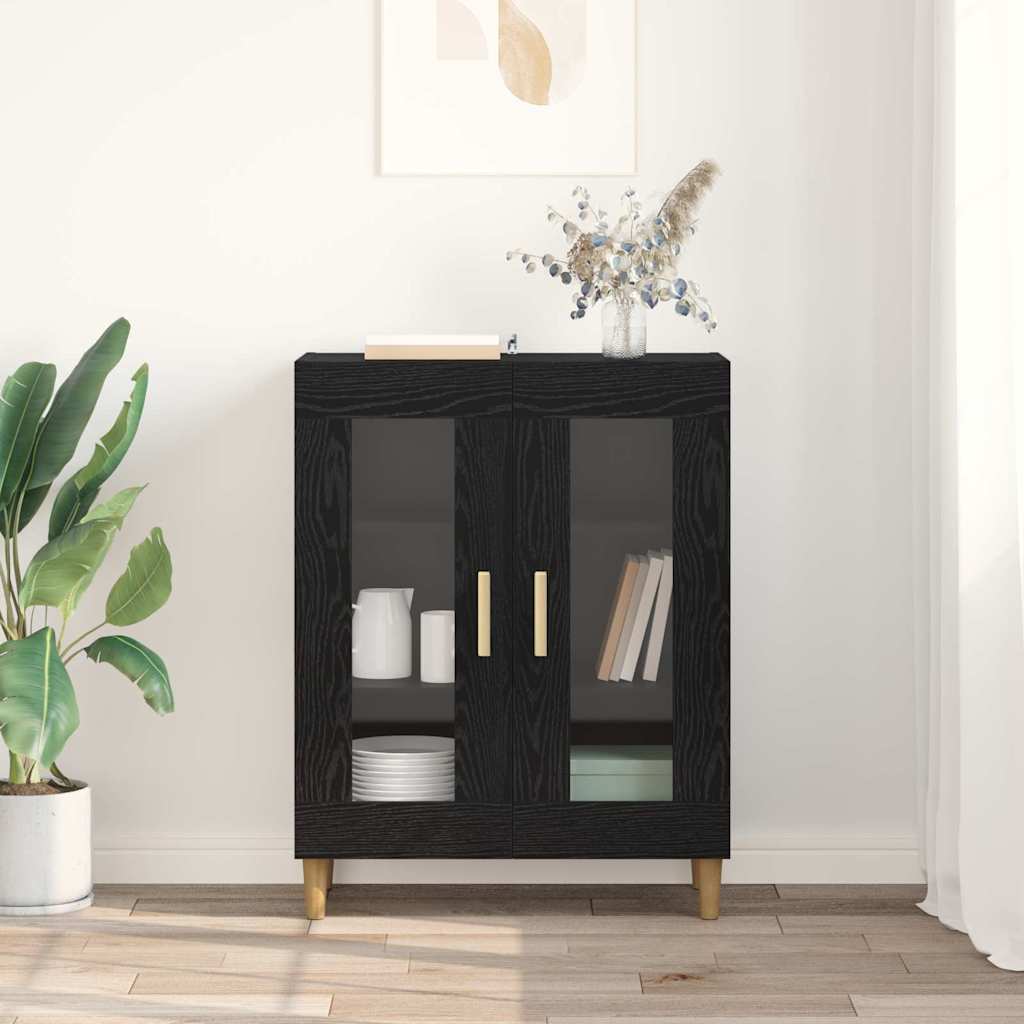 Serviesskap Svart Eik 69,5 x 34 x 90 cm Konstruert tre