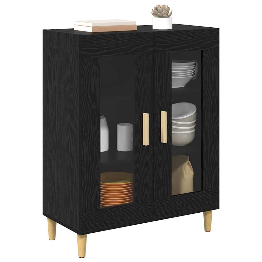 Serviesskap Svart Eik 69,5 x 34 x 90 cm Konstruert tre
