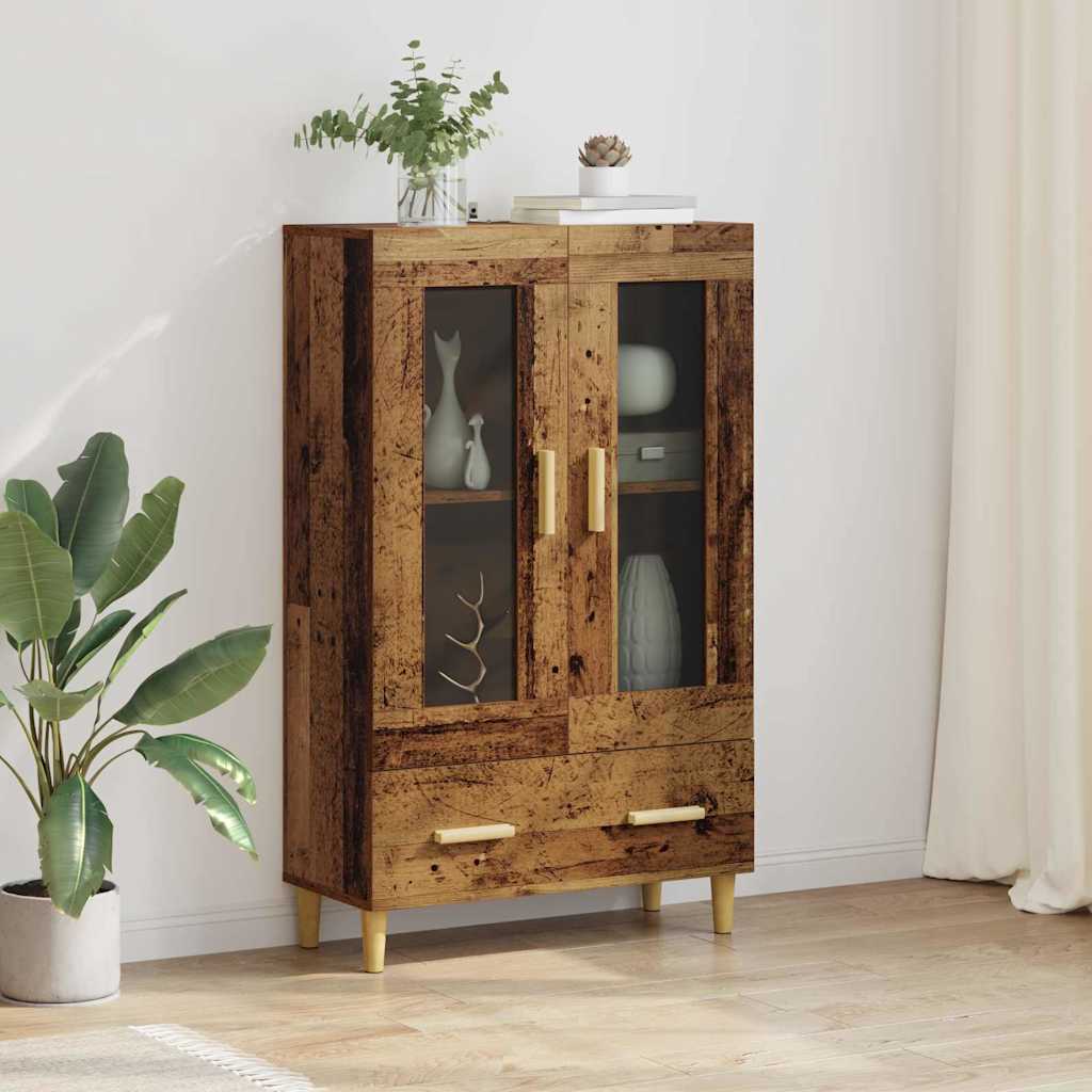 Høyskap med skuff Gamle tre 70 x 31 x 115 cm Konstruert tre