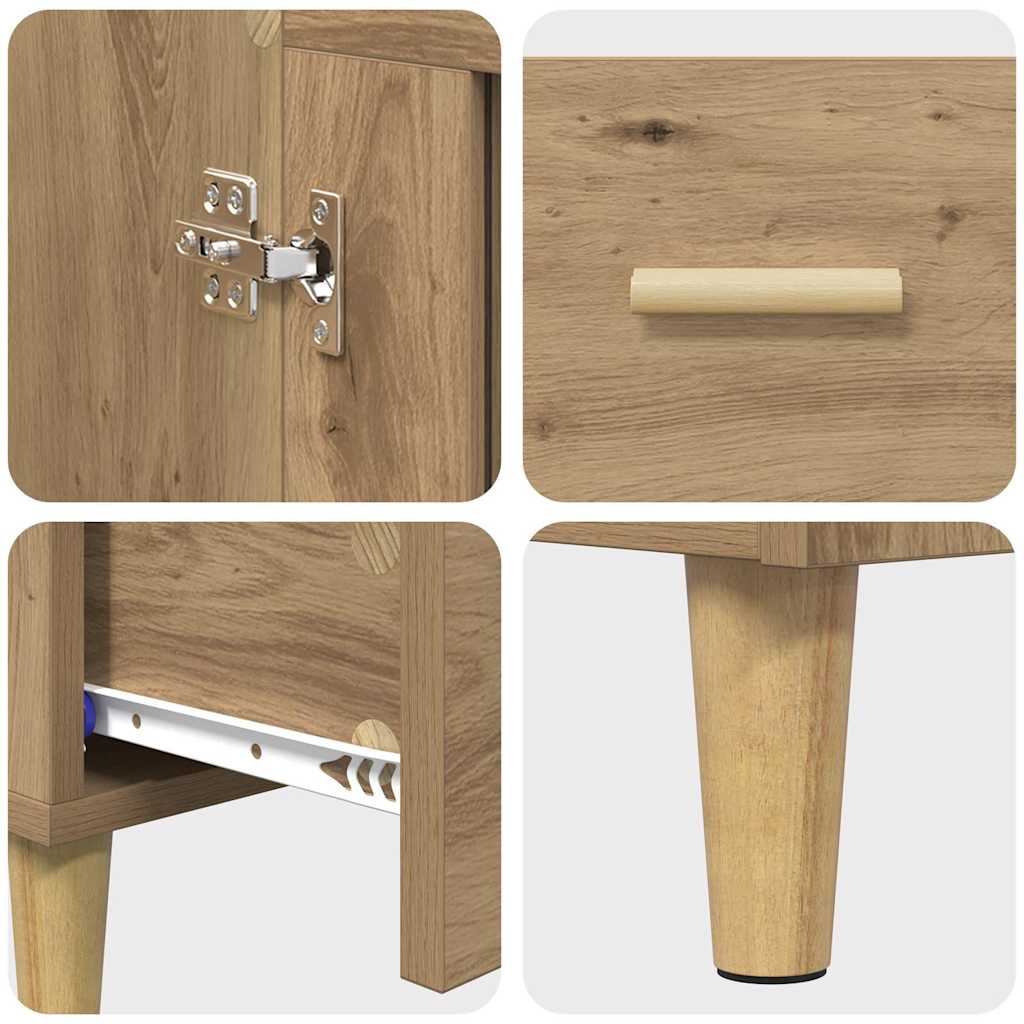 Høyskap med skuff Artisan Eik 70 x 31 x 115 cm Konstruert tre