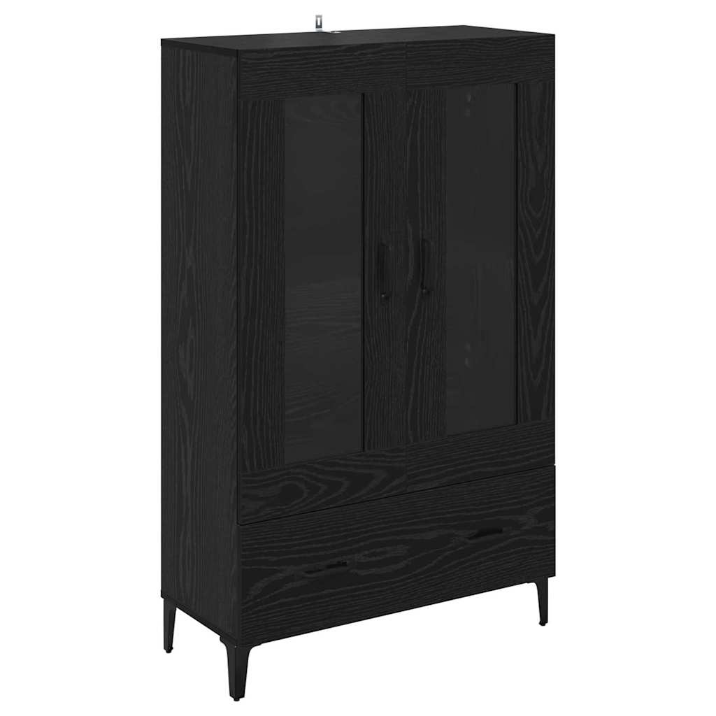 Høyskap Svart Eik 70 x 31 x 115 cm Ingeniørtre og jern