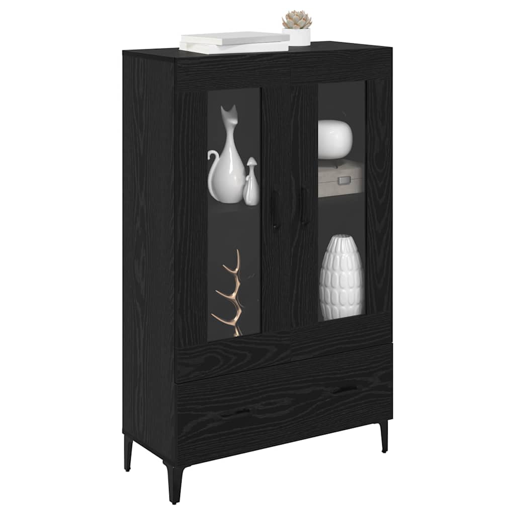 Høyskap Svart Eik 70 x 31 x 115 cm Ingeniørtre og jern