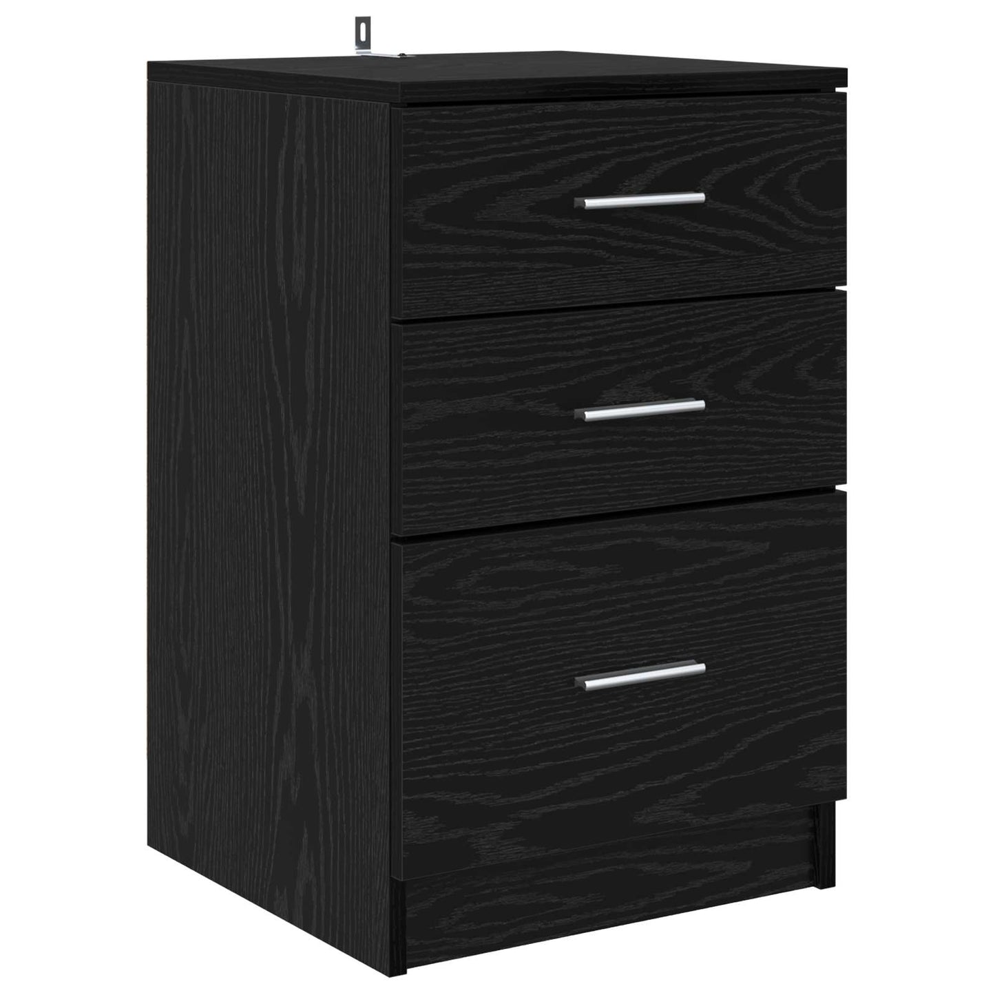 Nattbordskap med skuff Svart Eik 40 x 40 x 63 cm Konstruert tre