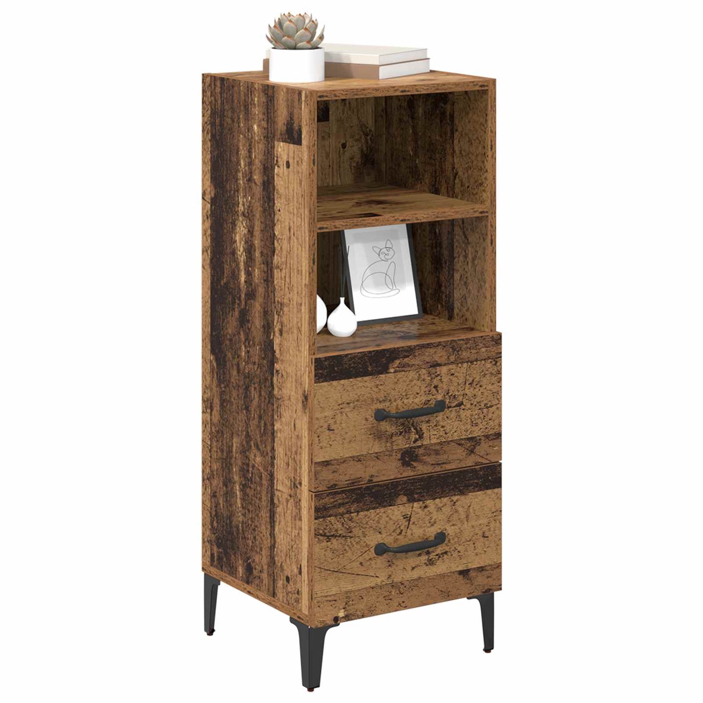 Serviesskap Gammelt tre 34 x 34.5 x 90 cm Konstruert tre
