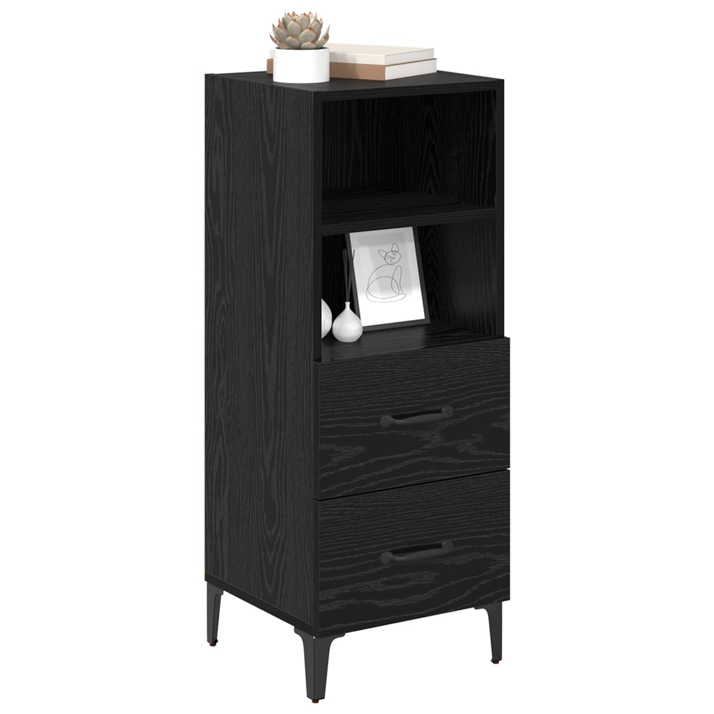 Serviesskap Svart eik 34 x 34.5 x 90 cm Konstruert tre