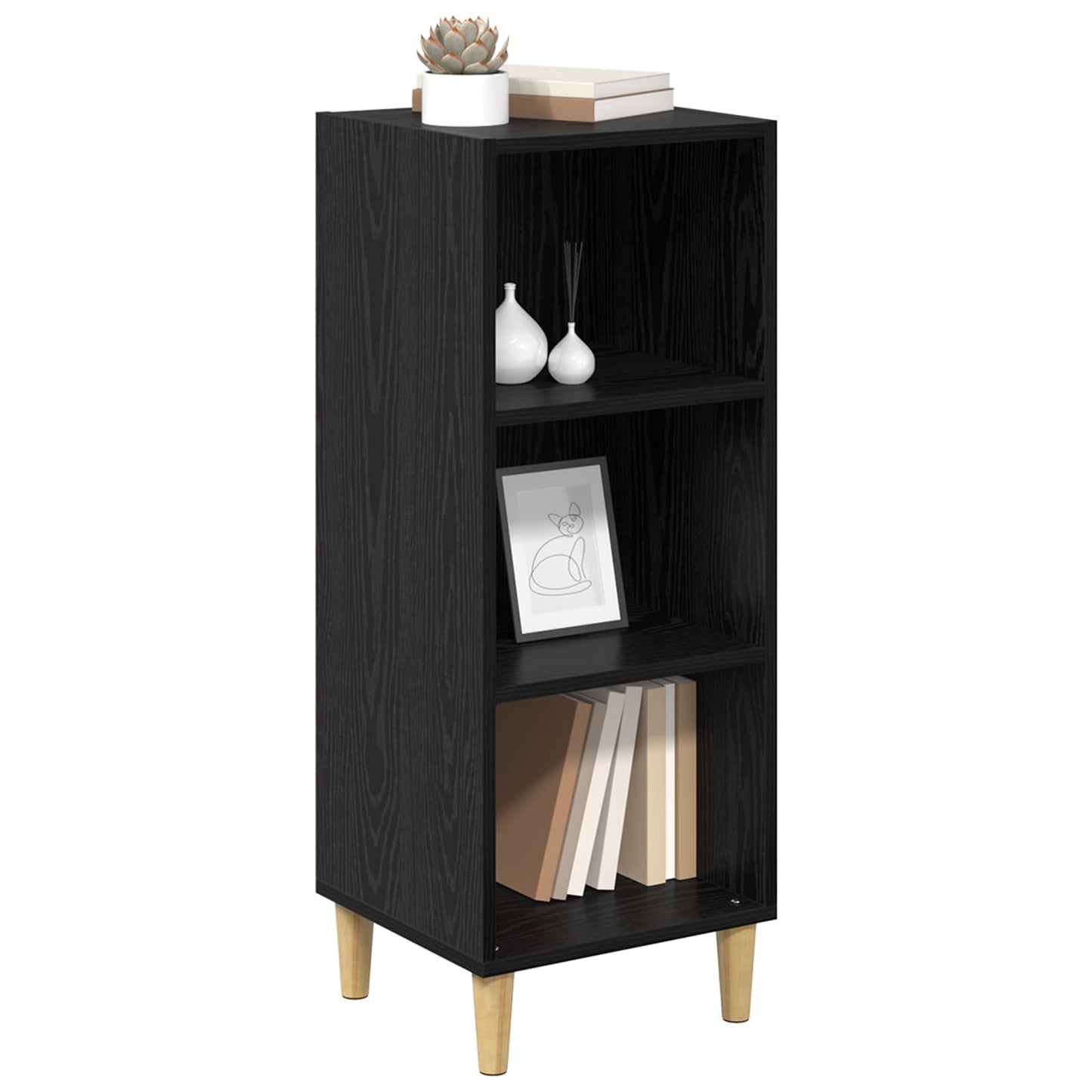 Serviesskap Svart Eik 34,5 x 32,5 x 90 cm Konstruert tre
