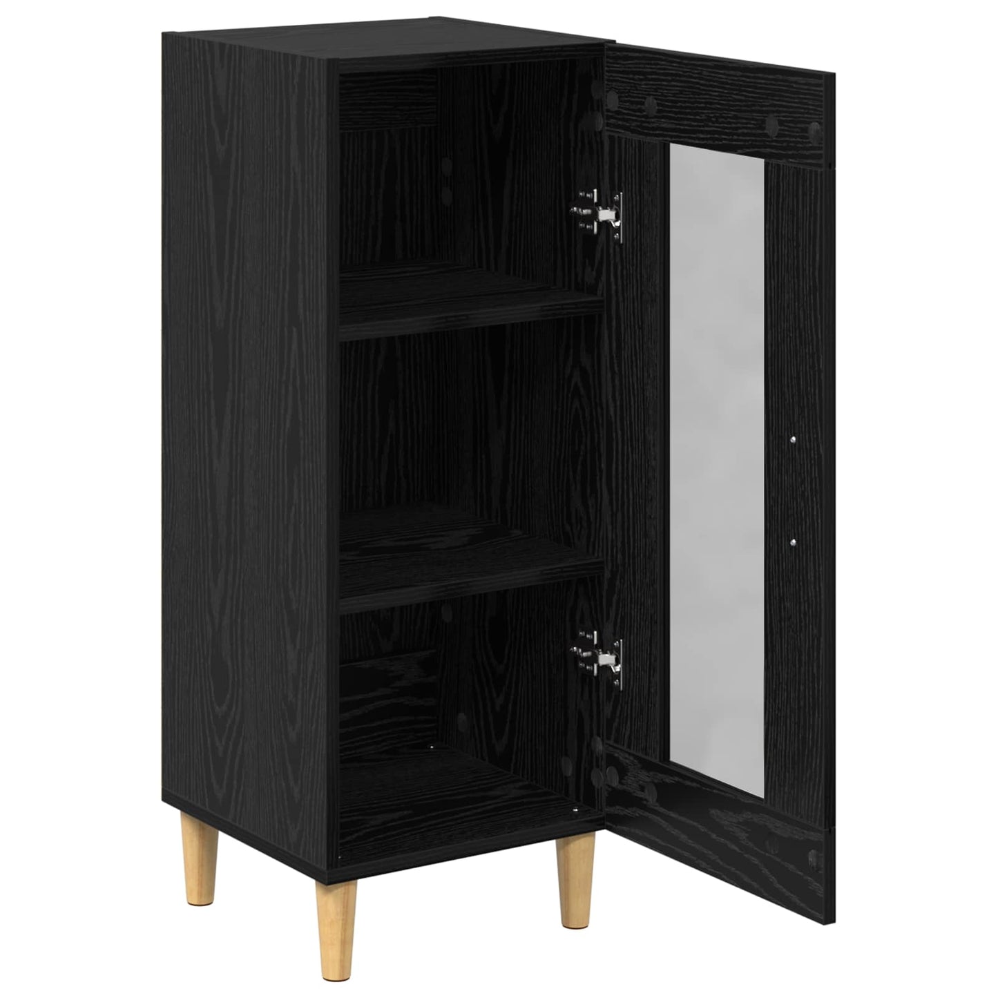 Serviesskap Svart Eik 34,5 x 32,5 x 90 cm Konstruert tre