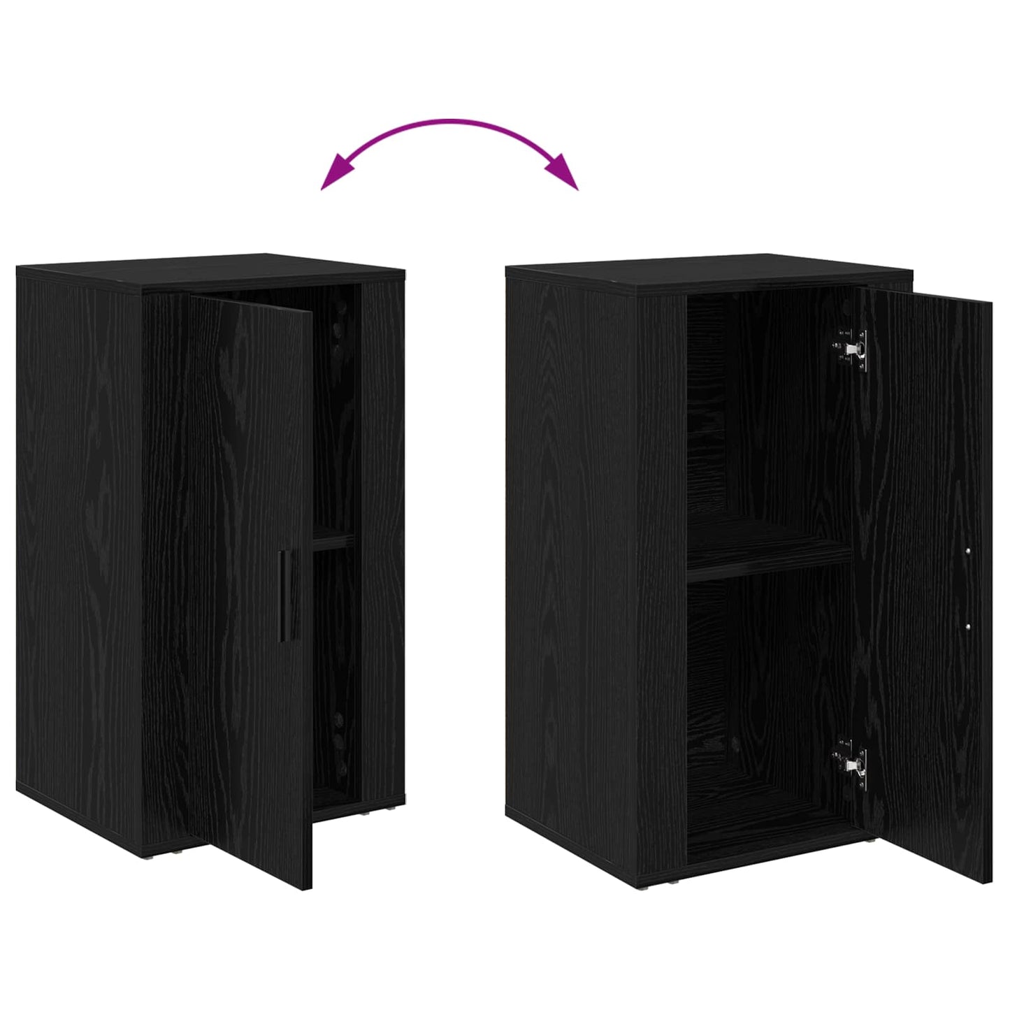 Serviesskap Svart Eik 40 x 33 x 70 cm Konstruert tre