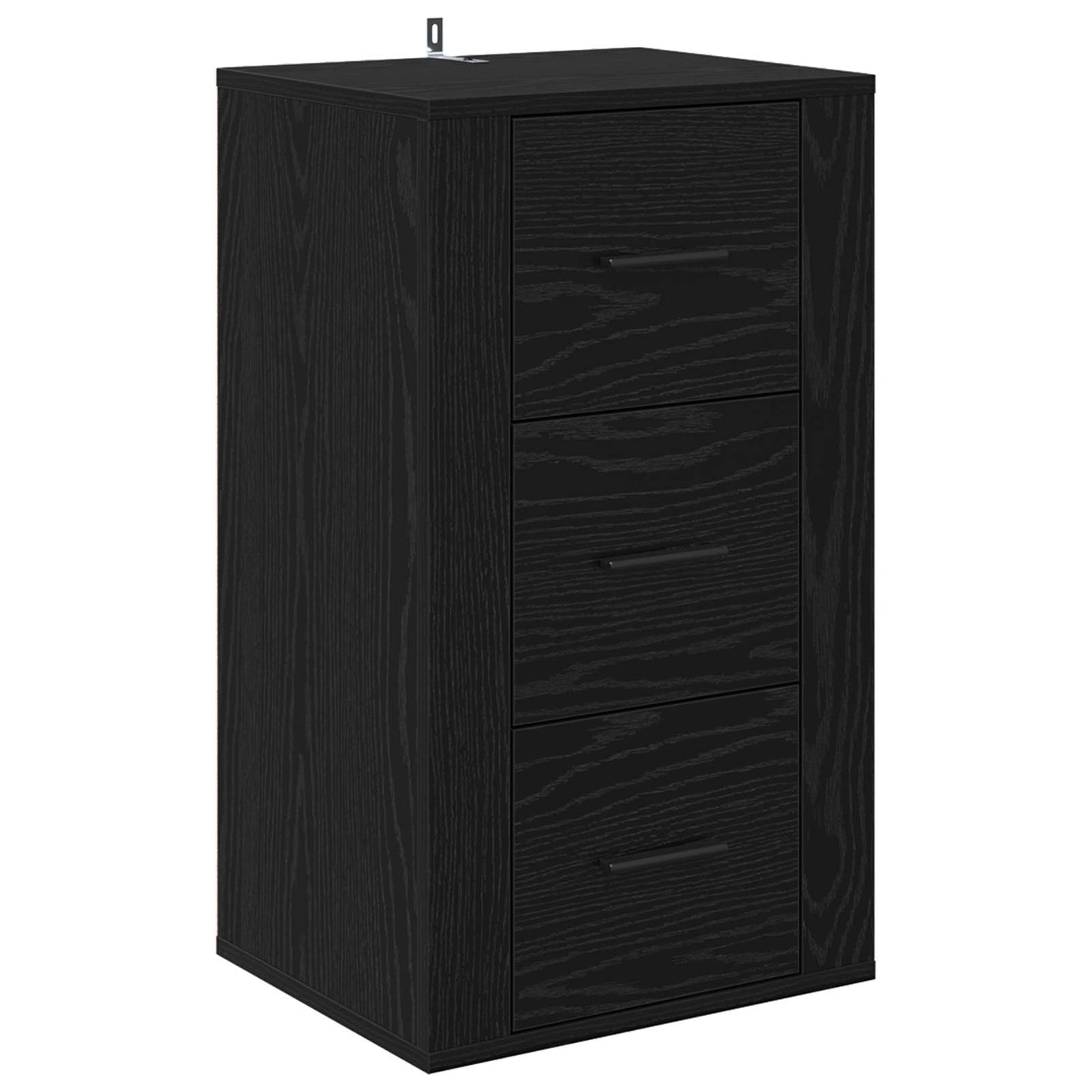 Serviesskap med skuff Svart Eik 40 x 33 x 70 cm Konstruert tre