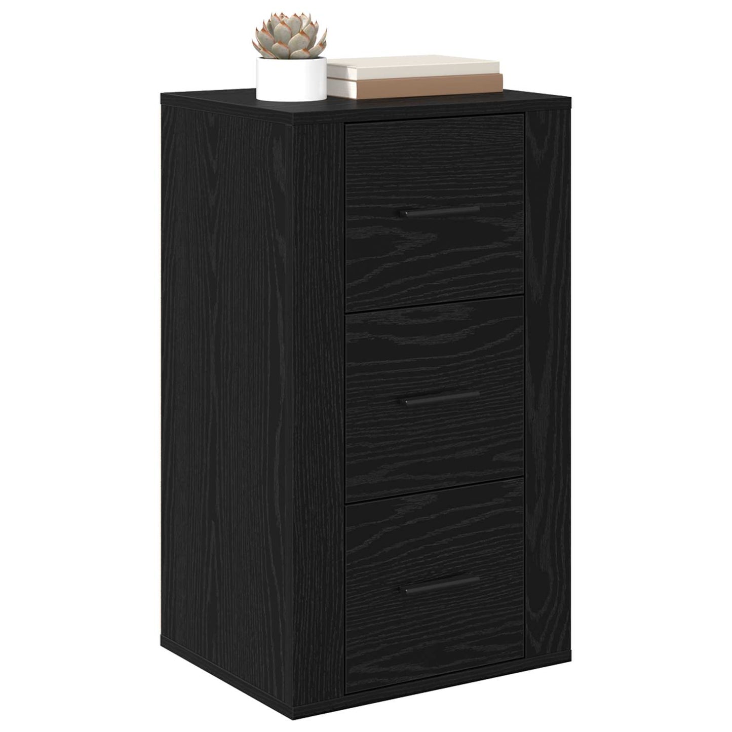 Serviesskap med skuff Svart Eik 40 x 33 x 70 cm Konstruert tre