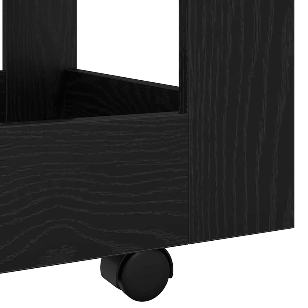 Skrivebordvogn Svart Eik 60 x 45 x 60 cm Konstruert tre