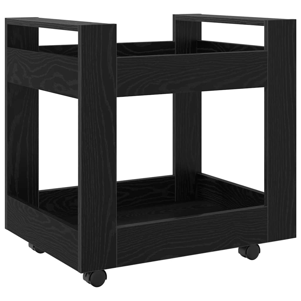 Skrivebordvogn Svart Eik 60 x 45 x 60 cm Konstruert tre