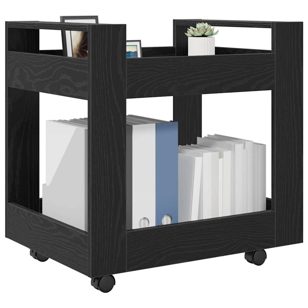 Skrivebordvogn Svart Eik 60 x 45 x 60 cm Konstruert tre