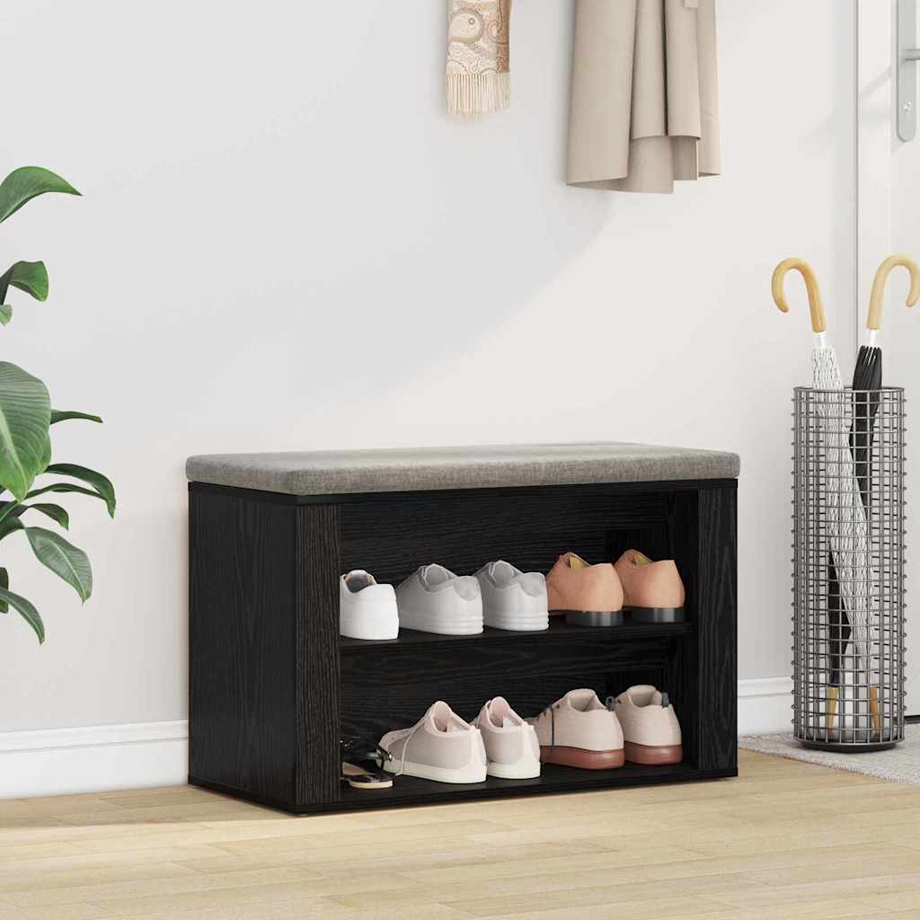 Sko Hylle med hylle Svart eik 75 x 35 x 45 cm Konstruert tre