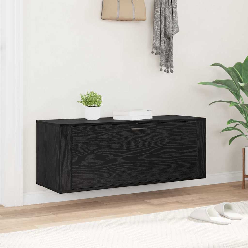 Sko Skap med hylle Svart eik 100 x 35 x 38 cm Konstruert tre