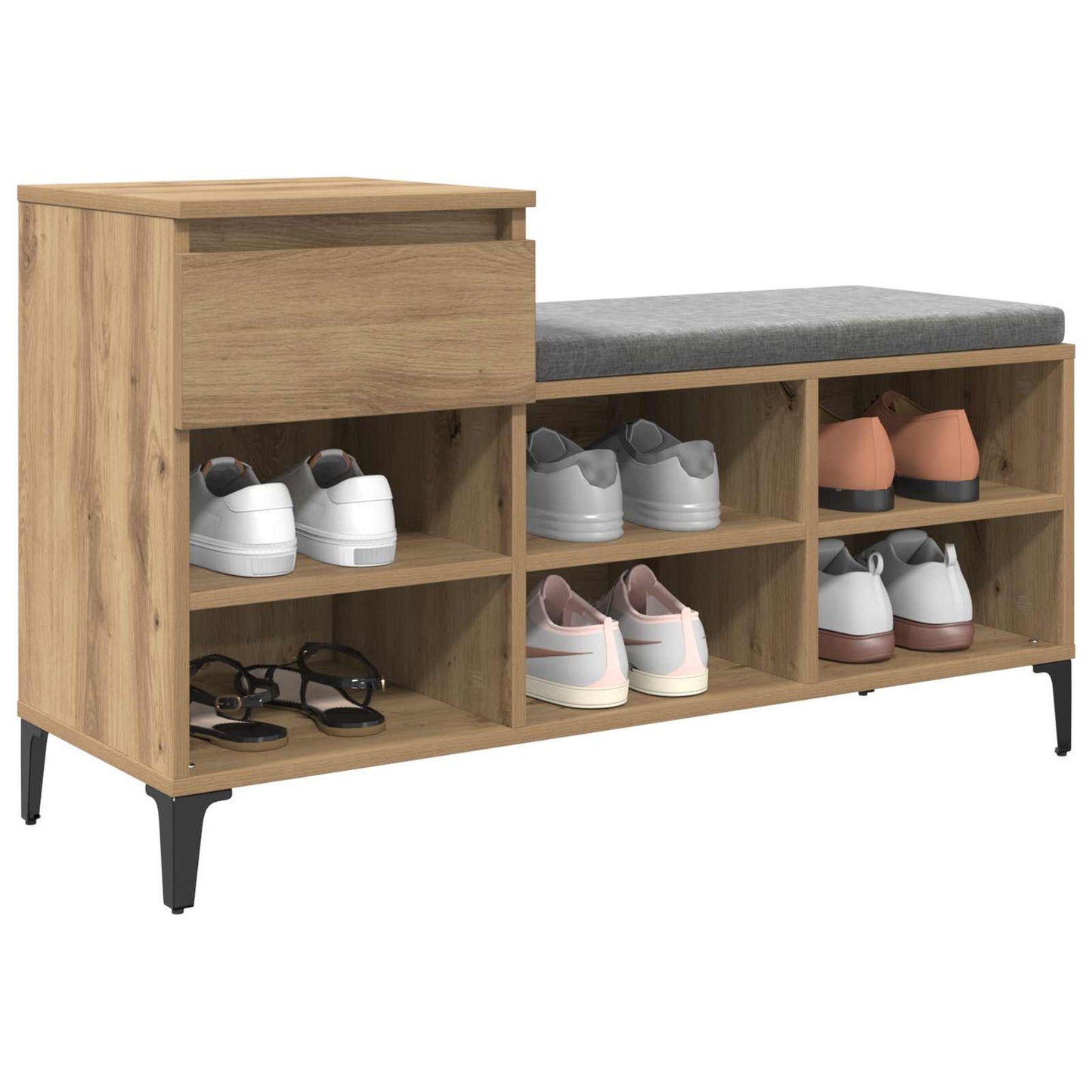 Sko Skap med skuff artisan eik 102 x 36 x 60 cm Konstruert tre