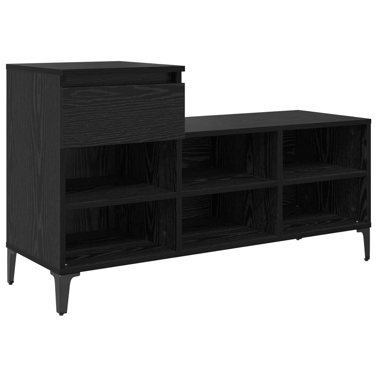 Sko Skap med skuff Svart eik 102 x 36 x 60 cm Konstruert tre