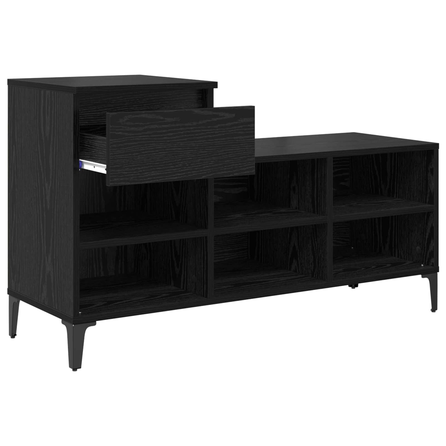 Sko Skap med skuff Svart eik 102 x 36 x 60 cm Konstruert tre